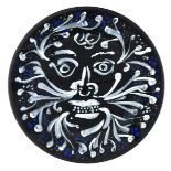 *AR Piper (John, 1903-1992). The Green Man, 1992, black basalt plate by Wedgwood, numbered 87 from a