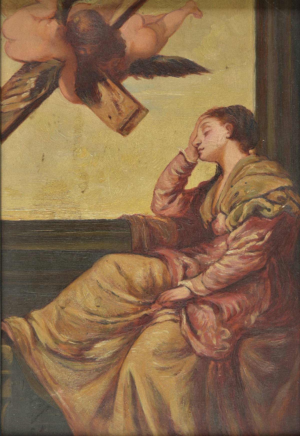 *After Paolo Veronese (1528-1588). The Dream of Saint Helena, oil on Winsor & Newton prepared panel,