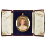*Portrait miniature. Portrait of a lady, mid-late 19th century, gouache and watercolour on ivory,