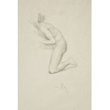 *De Morgan (Evelyn, 1855-1919). Nude study for Phosphorus and Hesperus, pencil on card, showing a
