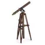 *Telescope. Late 19th century telescope by A Santi, Marseille, with adjustable lens on a fine