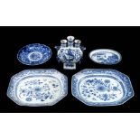 *Meat Plates. A matched pair of 19th century Chinese blue and white porcelain meat plates, each with