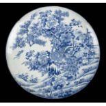 *Charger. Substantial Japanese blue and white porcelain charger, Meiji period (1868-1912), decorated