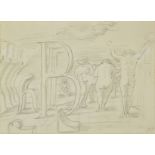 *AR Ardizzone (Edward, 1900-1979). Bathers, pencil on paper, signed with initials lower right, 21 x