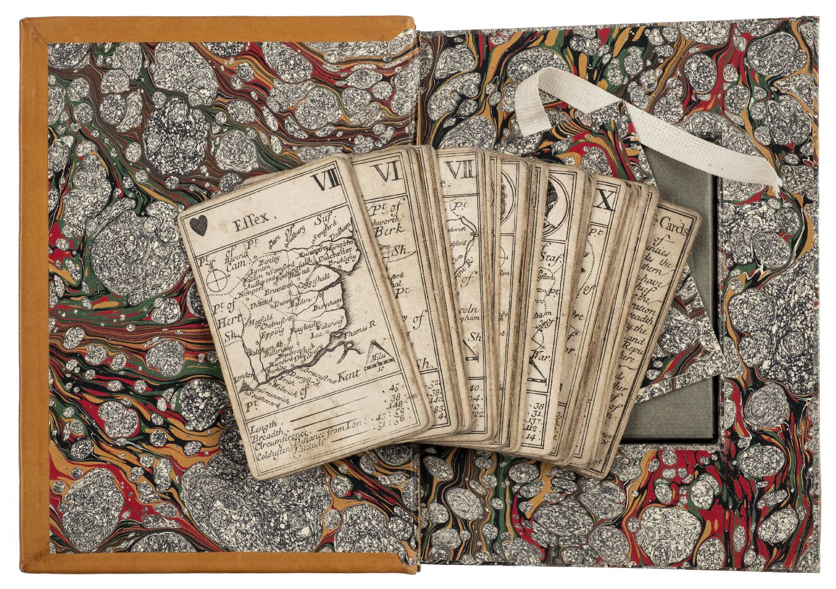 Lenthall (John). A set of 49 (of 52) playing card maps and two explanation cards, circa 1717, - Image 8 of 9