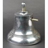 *Fire Engine Bell. Mid-20th century Merryweather chromed fire engine bell, with fixing post, clapper