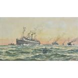 *Bennett (H.A., 20th century). Returning Home, 1916, watercolour on paper showing British Royal Navy