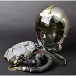 Royal Air Force. Cold War era Bone Dome flying helmet, grey finish with aluminium top rail