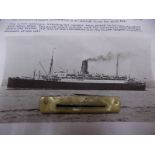 *RMS Lancastria. Commemorative pocket knife, with faux mother-of-pearl composite grip, inset with