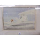 *Blake (John Henry, 1932-). 'Brave New World', watercolour, showing a hot air balloon in a cloudy