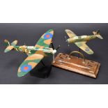 *Desktop Models. WWII period wooden model of a Spitfire from 65 Squadron, painted in camouflage with