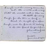 Masefield (John, 1878-1967). Autograph poetry quotation signed and dated 22 June 1930, original