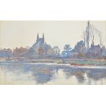 *Hill (Justus, active 1879-1898). River Thames Landscape, watercolour on paper, signed lower left,