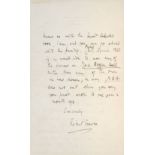 Graves (Robert, 1895-1985). Two autograph letters signed, Slip Back, Harlech, 27 September 1919, &