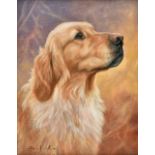 *Trickett (John). Golden Retriever, late 20th century, oil on board, signed by artist to lower left,