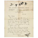 *Scott (Peter Markham, 1909-1989). Autograph letter signed, 'Peter Scott', The Severn Wildfowl