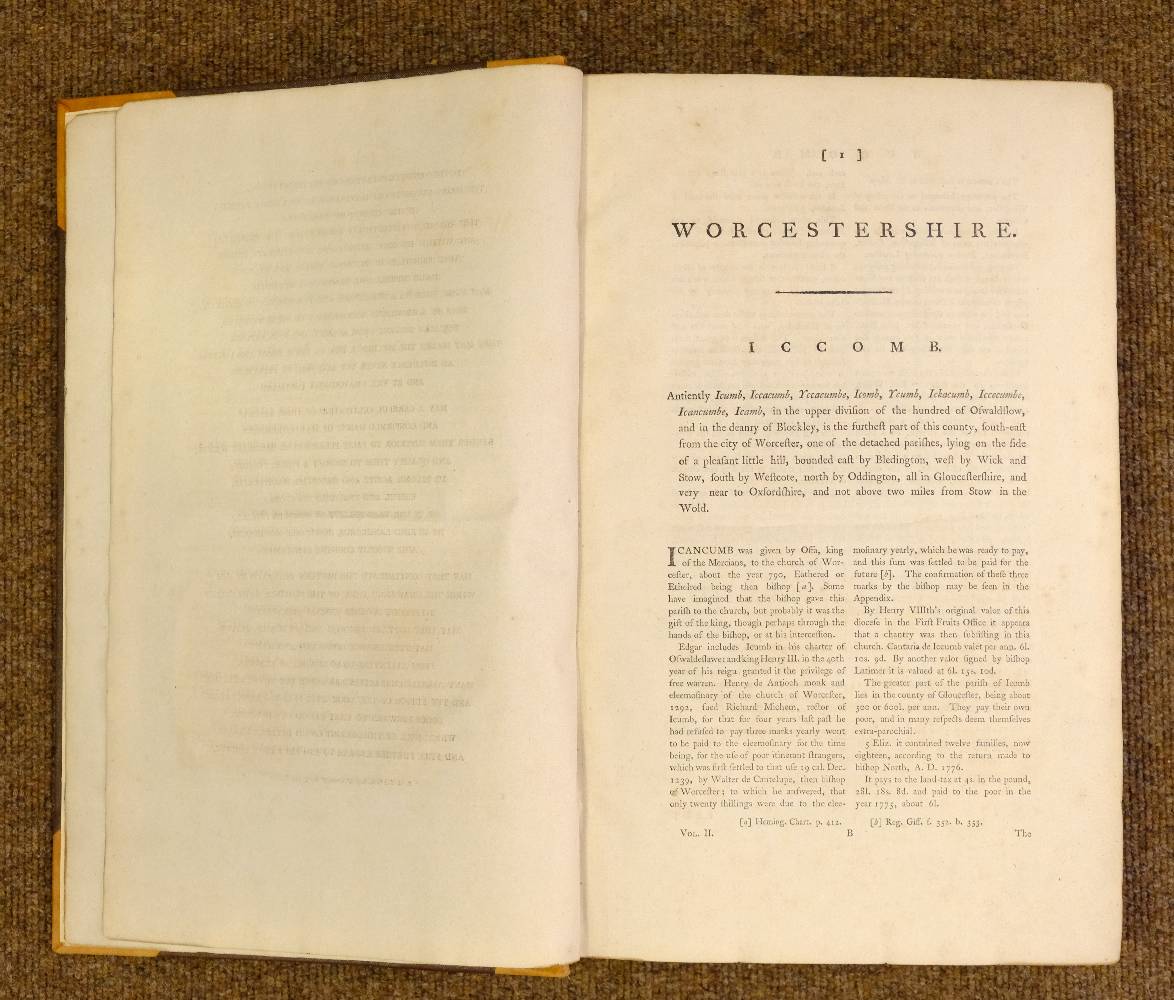 Nash (Treadway Russell). Collections for the History of Worcestershire, 2 volumes, 1st edition, - Image 13 of 13