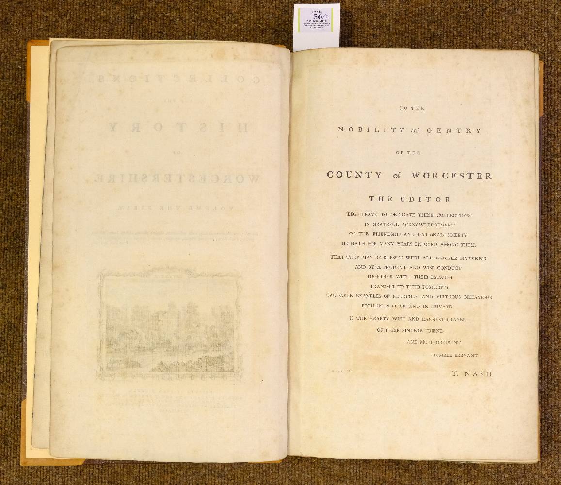 Nash (Treadway Russell). Collections for the History of Worcestershire, 2 volumes, 1st edition, - Image 7 of 13