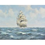 *Davies (Roland, 1904-1993). Clipper under full sail, oil on canvas, signed lower right, 71.5 x 91cm
