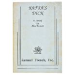 Bennett (Alan). Kafka's Dick, New York: Samuel French, Inc., 1990, inscribed by the author on the