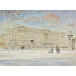 *Halliday (Charlotte, 1935-). Buckingham Palace at Christmas, 1986, pen and watercolour on paper,