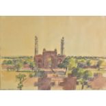 *Millington-Drake (Teddy, 1935-1994). The Gateway to Akbar's tomb at Sikandra, circa 1970s, charcoal