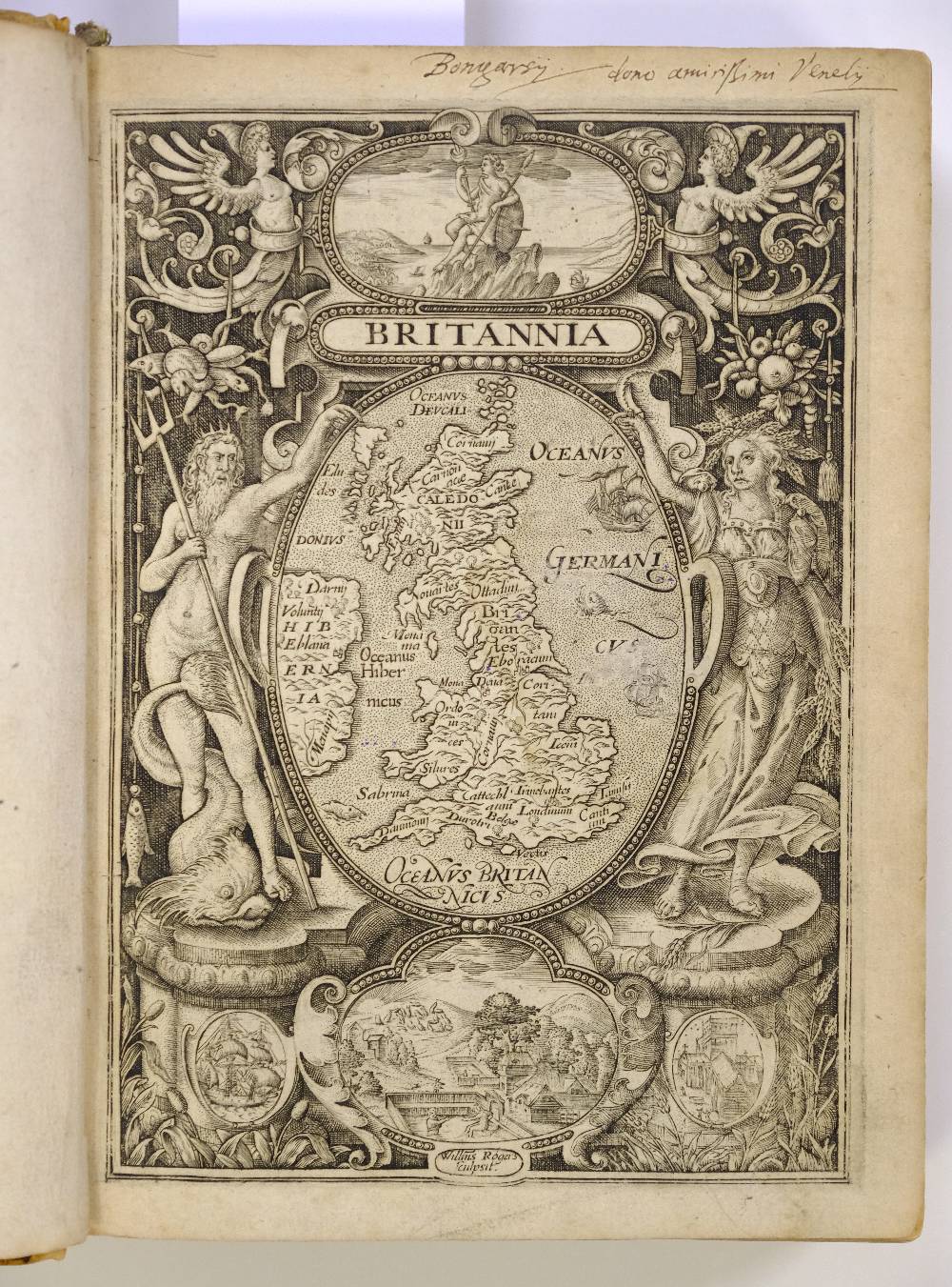 Camden (William). Britannia siue Florentissimorum regnorum, Angliae, Scotiae, Hiberniae, et - Image 2 of 5