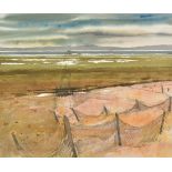*Bartlett (Charles Harold, 1921-2014). Salmon Nets, watercolour on paper, signed lower right, 51 x