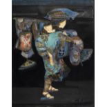 *Blackmore (Katie, 1890-1957). Japanese lady carrying her child, gouache on card, signed lower