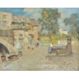 *Bertolin Grande (Luigi, 1912-1965). Italian courtyard, oil on canvas, signed lower left, 58 x