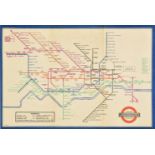 Underground map. Beck (Henry C.), London Underground Transport, 1937, colour photolithographic on