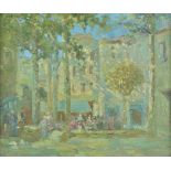 *Continental School. A Southern French town, 20th century, oil on canvas, showing a Post-