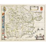 Essex. Blaeu (Johannes), Essexia comitatus, published Amsterdam, circa 1645, engraved map with