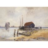 *Sidney (Thomas, 19th/20th century). 'The Quay Bosham', watercolour on paper laid on board, signed