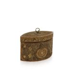 A GEORGE III ROLLED PAPERWORK TEA CADDY