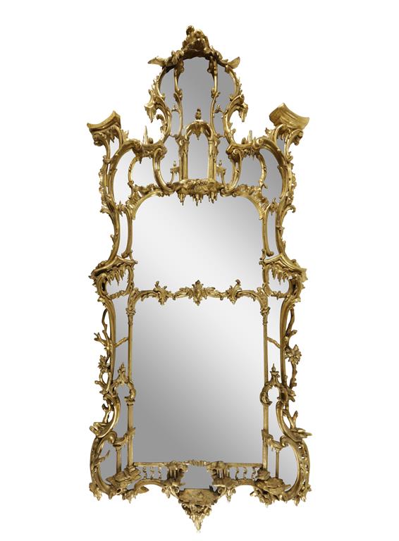 AN IMPORTANT EARLY GEORGE III GILTWOOD MIRROR