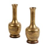 FINE PAIR OF GILT-LACQUER VASES, SIGNED CHIKAMI, MEIJI PERIOD (1868-1912)