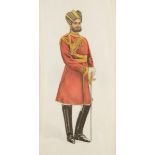 FINE INDIAN PAINTING ON IVORY OF AN OFFICER, CIRCA 1900