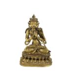 GILT BRONZE FIGURE OF CHINTAMANICHAKRA AVALOKITESVARA