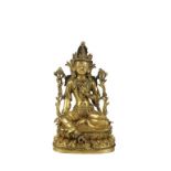 GILT BRONZE FIGURE OF VAIROCANA