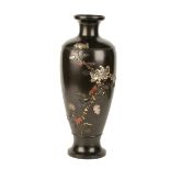 FINE BRONZE AND MIXED METAL VASE, SIGNED BY DAI NIMON KYOTO KUNA, MEIJI PERIOD (1868-1912)