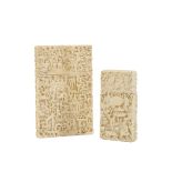 TWO CANTON CARVED IVORY CARD CASES, QING DYNASTY, 19TH CENTURY,