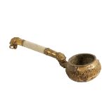 ARCHAIC STYLE GILT-BRONZE AND HARDSTONE LADLE