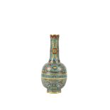 FINE CLOISONNE VASE, QIANLONG CHARACTER MARK AND OF THE PERIOD