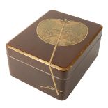 FINE SILVER MOUNTED LACQUER BOX, MEIJI PERIOD (1868-1912)