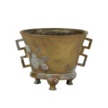 SMALL BRONZE TRIPOD CENSER, 17TH / 18TH CENTURY