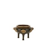 TONKIN STYLE BRONZE TRIPOD CENSER, QING DYNASTY