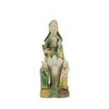 CHINESE SANCAI GLAZE FIGURE OF GUANYIN