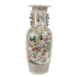 LARGE CANTON FAMILLE ROSE VASE, LATE QING DYNASTY