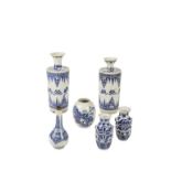 PAIR OF BLUE AND WHITE VASES 18TH CENTURY